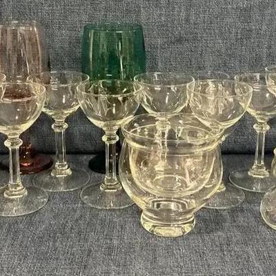 Glassware including Shrimp Cocktail Glasses