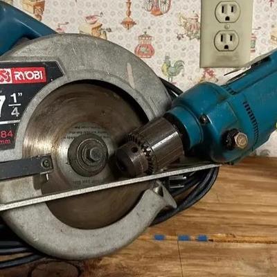 Ryobi 7 1/4” Saw And Makita Drill