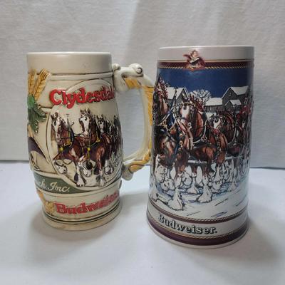 1983 And 1989 Collectible Budweiser Beer Steins