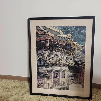 Vintage Yomeimon Gate Tōshō-gū Temple Framed Photograph 