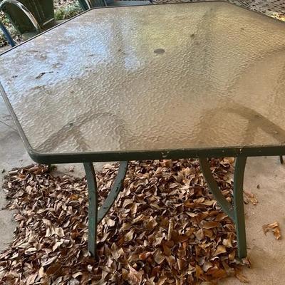 Metal And Glass Patio Table