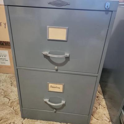 T5H0 Art Steel Two Drawer Cabinet 