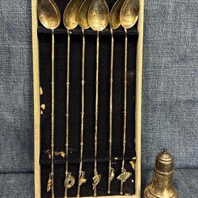 Sterling Sipper Spoons And Salt Shaker