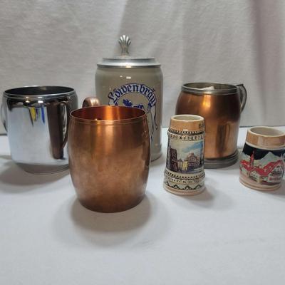 Vintage Löwenbräu Buttenheim Stein, Copper Mugs And More
