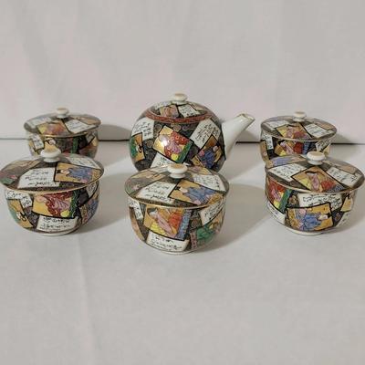 Vintage Japanese Kutani Ware Tea Set