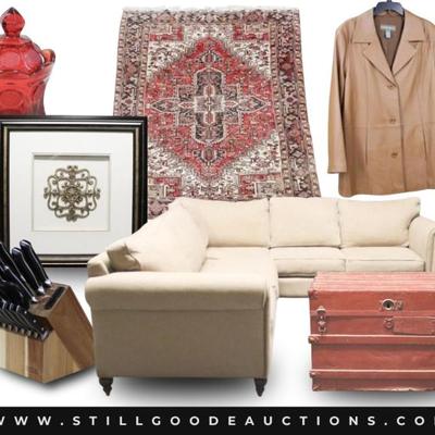 Sale Photo Thumbnail #2: Uggs, decoys, bird houses, artwork, Le Creuset, Thomas Kincaid, artwork, jewelry, furniture, antiques, sterling silver, rugs, camel saddle, pottery, Rachel Ray, cookware, appliances, lamps, arrowheads, coins, nutcrackers, stamp collections, Kendra Scott, 