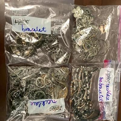 Sale Photo Thumbnail #36: Mixed Silver-Tone Jewelry Lot