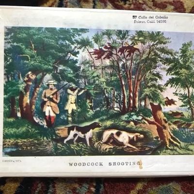 Sale Photo Thumbnail #33: Vintage Currier & Ives Americana Handkerchief - 8 Pieces