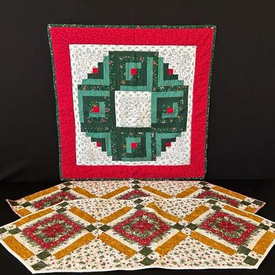 Quilted Holiday Runners + Table Mat