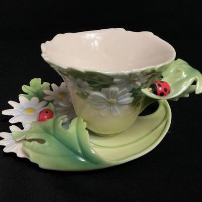 Franz Porcelain Ladybug Cup & Saucer