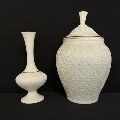 Lenox Ginger Jar And Small Bud Vase
