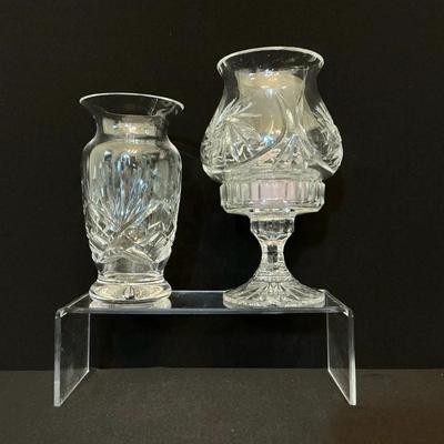 Waterford Hurricane Light And Six Inch Vase