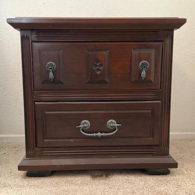 Wooden 2 Drawer Night Stand