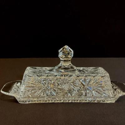 Hand Cut Crystal, Eleanor Covered Butter Dish