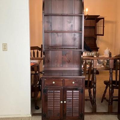 Ethan Allen Old Tavern Narrow Hutched Cabinet 
