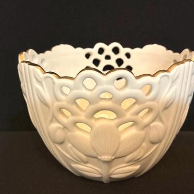 Lenox Pierced Scalloped Flower Or Treat Bowl 
