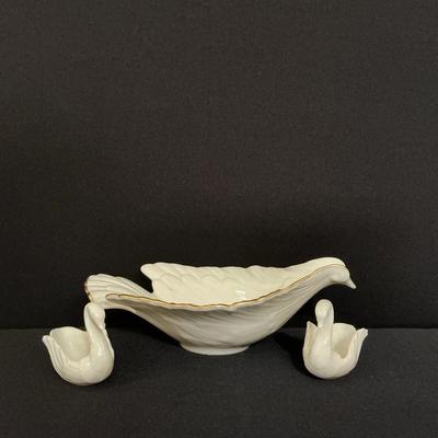 Lenox Dove Collection Candy Dish And Swan Friends 