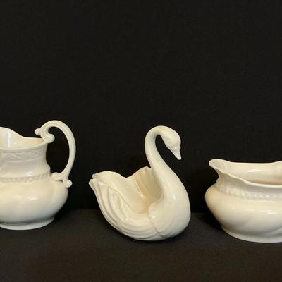 Lenox Sugar And Creamer Plus A Swan Friend 