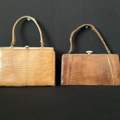 Two Vintage Reptile Skin Hand Bags