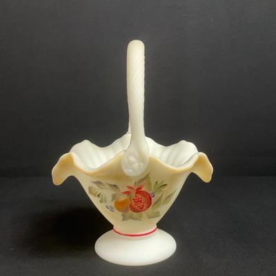 Fenton, Sweet Harvest Basket, Signed & Handpainted 