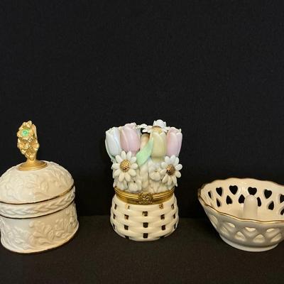 Three Lenox Trinket And Ring Holders 