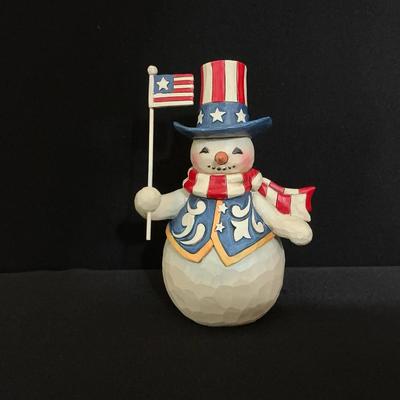 Jim Shore “Stars And Stripes In All Seasons” Patriotic Snowman 