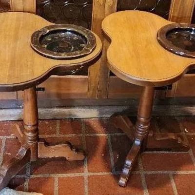 Pair Of MCM Wooden End Tables/Smoking Stands
