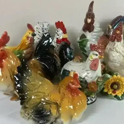Ceramic Country Hen & Rooster Kitchenware