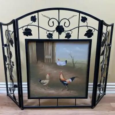 Arched Metal Fireplace Screen 