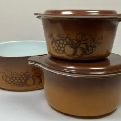 Pyrex "Old Orchard" Casserole Dishes