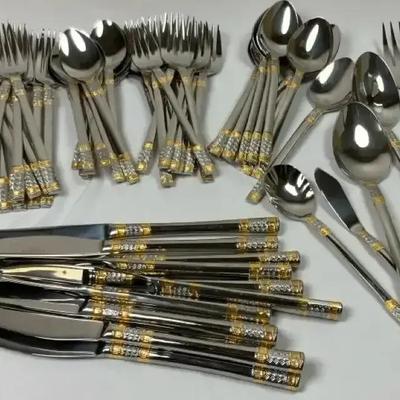 Golden Corsica by Wallace 18/10 Stainless Steel Flatware Set