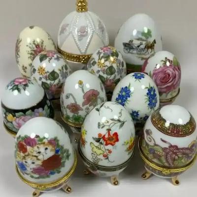 Porcelain Egg Trinket Boxes