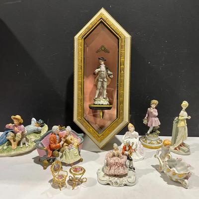 Rococo Era Porcelain Figurines, Royal Doulton, Sandizell, Limoges France, Italy & More
