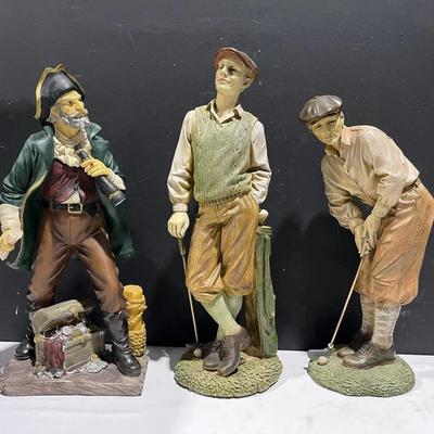 Classic Golfers & Pirate Statues