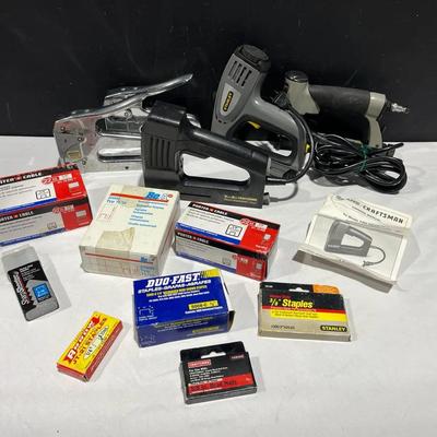 Collection Of Staple Guns, Porter & Cable, Craftsman, Stanley + More