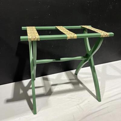 Sage Green Wooden Folding Luggage Rack