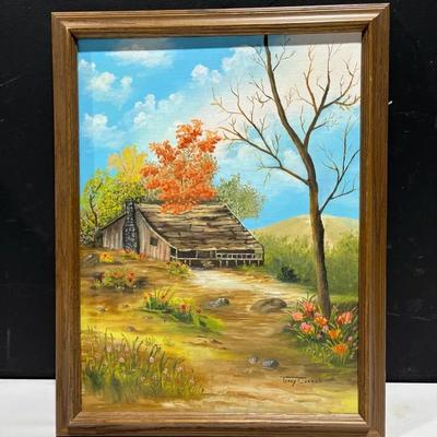 Autumn Barn Scene Painting By Terry Carroll