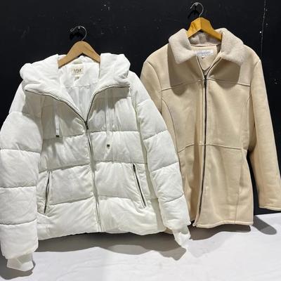 a.n.a. Puffer Jacket & Liz Claiborne Faux Suede Shearling Jacket
