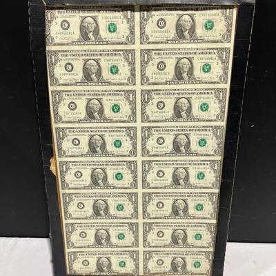 Sheet Of 16 Uncut /$1 US Federal Reserves 1988 Notes