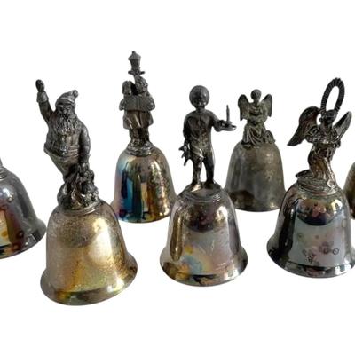 1975 Mothers Day Sterling Silver Bell & Several 1970s Danbury Mint Bells