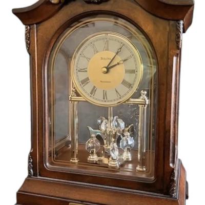 Bulova Crystal Pendulum Tabletop Clock