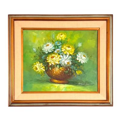 Floral Still Life Oil Painting, Signed by P. Robertson (27"x23")