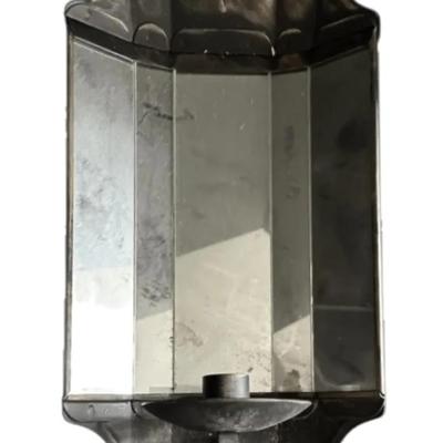 Black Metal & Mirrored Wall Sconce Candleholder