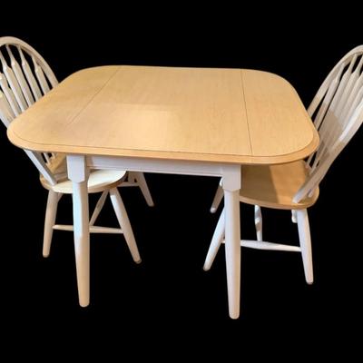 Oak Drop Leaf Kitchen Table w/ 2 Chairs 