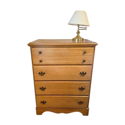 Vintage Four-Drawer Dresser & Lamp 