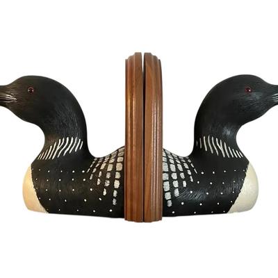 Vintage Wooden Duck Bookends