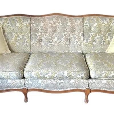Vintage French Provincial Queen Anne Style Sofa