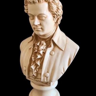 Solid Ceramic Mozart Bust