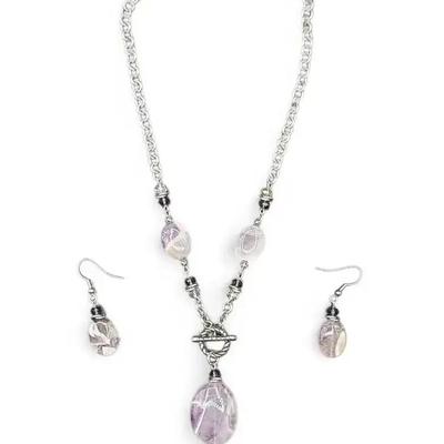 Amethyst Necklace and Earrings