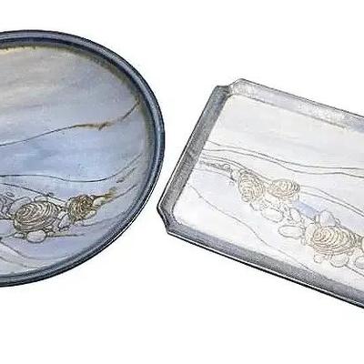 John Dunlap Pottery Fruit Bowl and Platter